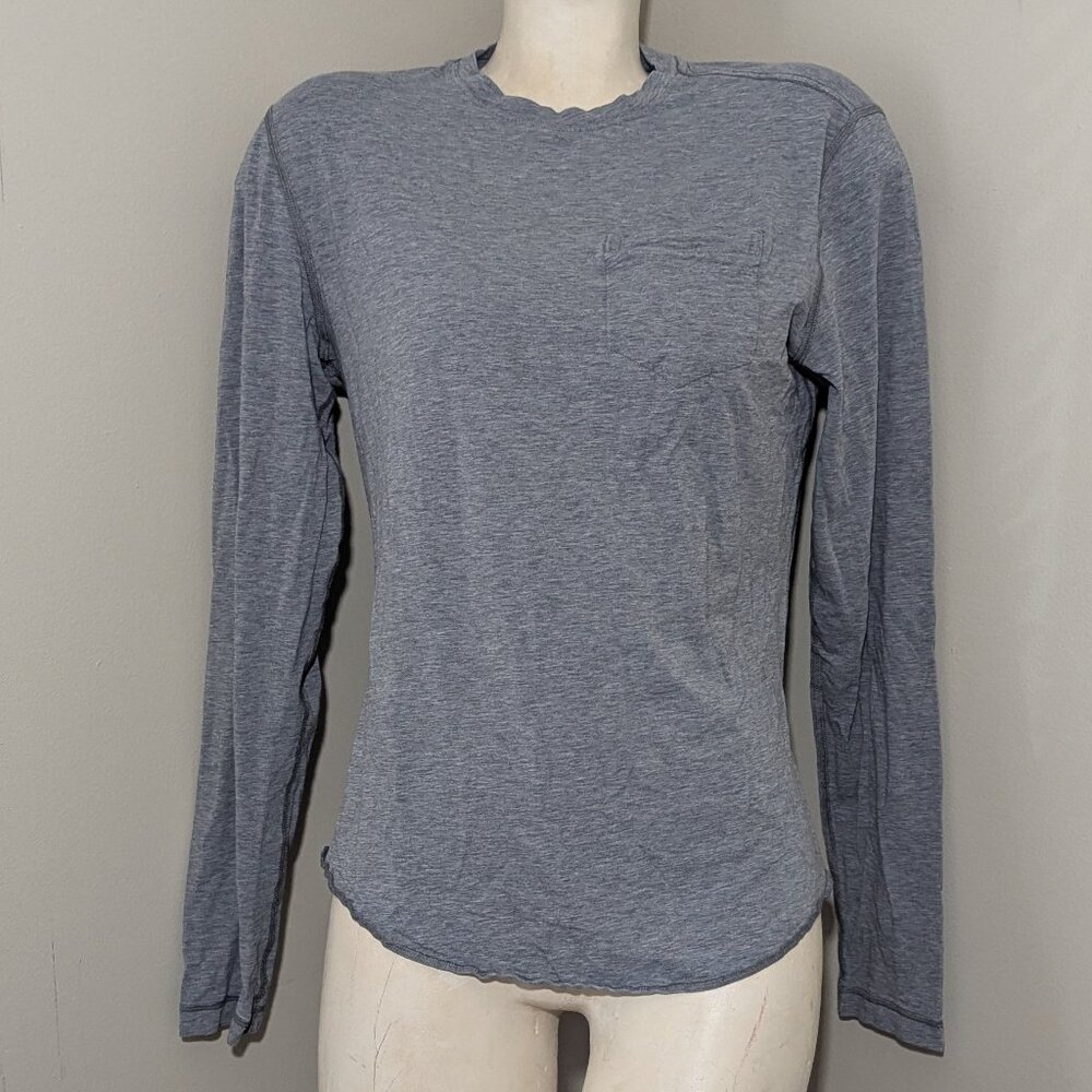 Lululemon Heather Gray Long Sleeve Pocket Tee - Picture 2 of 4
